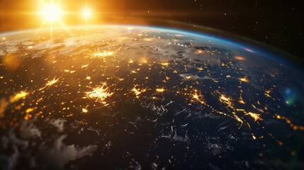 interactive software depicting a digital twin of Earth, being used to predict and adapt to climate related events