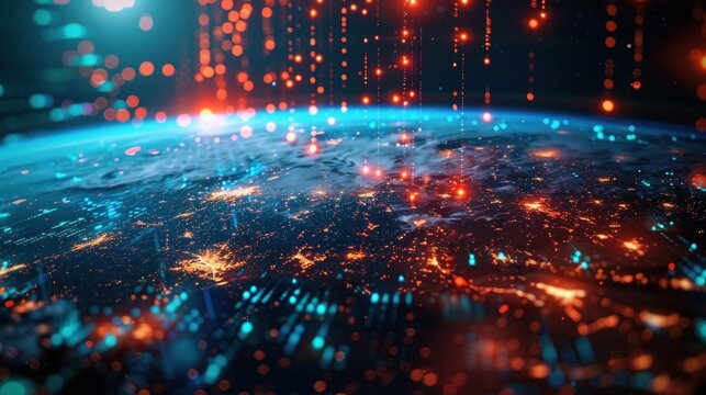 interactive software depicting a digital twin of Earth, being used to predict and adapt to climate related events