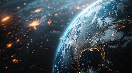 interactive software depicting a digital twin of Earth, being used to predict and adapt to climate related events