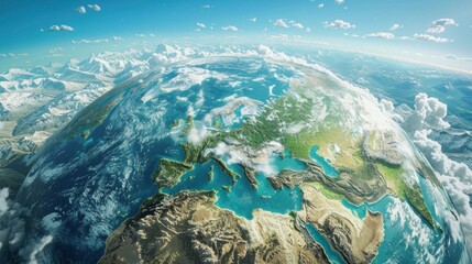 interactive software depicting a digital twin of Earth, being used to predict and adapt to climate related events