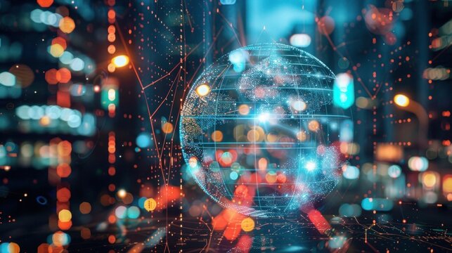 interactive software depicting a digital twin of Earth, being used to predict and adapt to climate related events