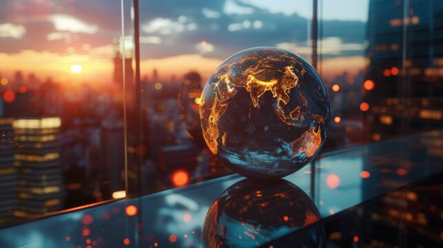 interactive software depicting a digital twin of Earth, being used to predict and adapt to climate related events