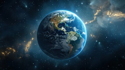 Fototapeta premium interactive software depicting a digital twin of Earth, being used to predict and adapt to climate related events