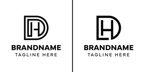 Letters DH Monogram Logo Set, suitable for any brand with HD or DH initials