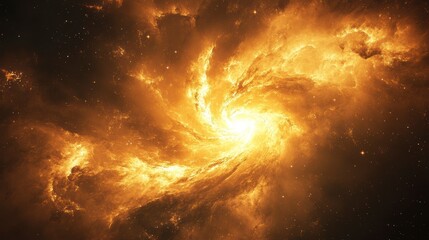 Obraz premium Fiery Spiral Nebula in Deep Space