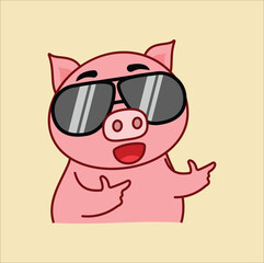 cute cartoon pig vector illustration design. Eps 10.