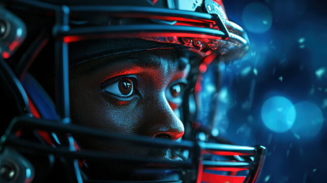 Dynamic sports scene capturing intensity of football game