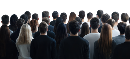 PNG Crowd people person back view.