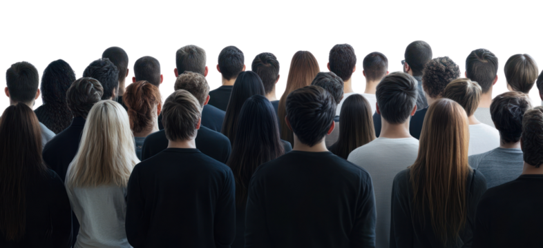 PNG Crowd people person back view.