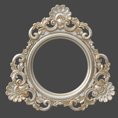 Old shabby gilded oval frame