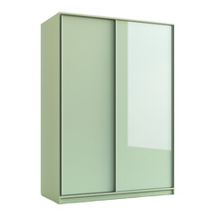 Naklejka premium Minimalist Wardrobe in Soft Pastel Green with Clean Finish for Modern Interior Design