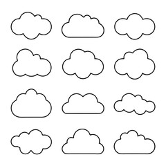 Black and White Cloud Silhouette Collection.