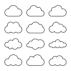 Black and White Cloud Silhouette Collection.