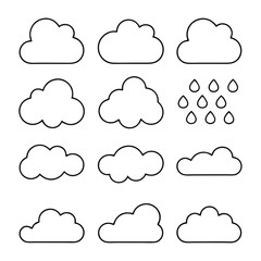 Black and White Cloud Silhouette Collection.