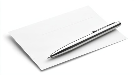 Pen and blank notepad on white background, a conceptual image for notetaking ideas