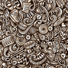 Graphics doodle Music seamless pattern.