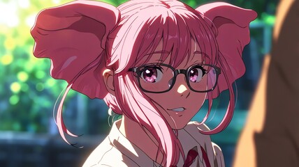 Portrait of a young girl with Glasses (Cartoon Style)