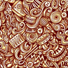 Graphics doodle Music seamless pattern.