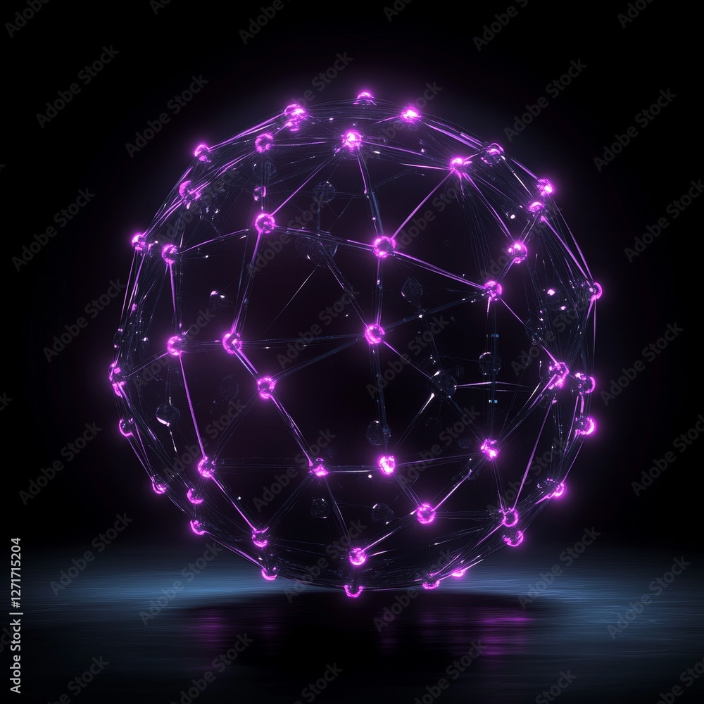 Poster dynamic energy sphere visualizing data connectivity digital realm abstract art futuristic environmen