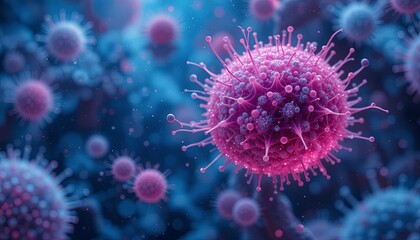 Microscopic virus image laboratory science visualization digital art close-up gigapixel cgi