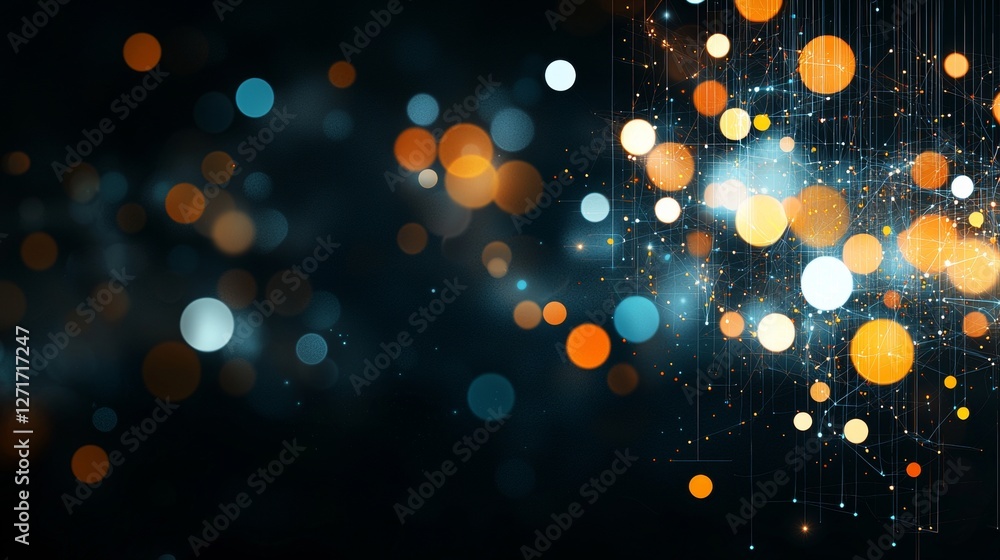 Poster vibrant bokeh light display digital art scene abstract colors creative environment close-up perspect