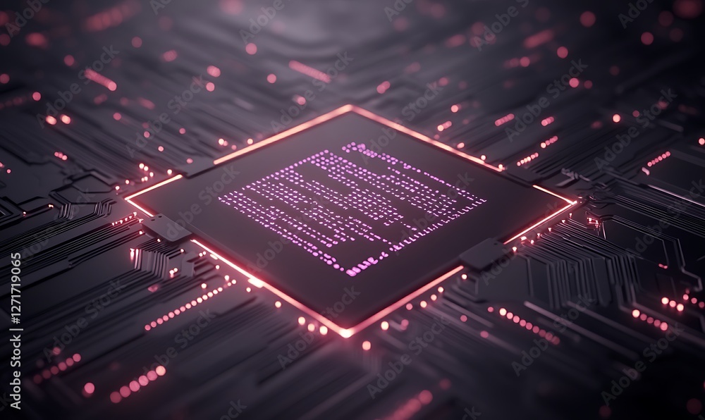 Poster High-tech interface image showcasing encrypted data transfer with a modern aesthetic, suitable for tech-related projects and stock imagery.