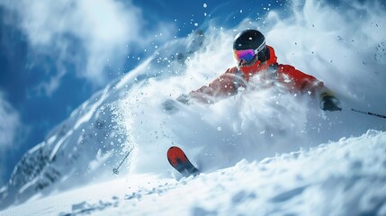 Experience the Exhilaration of Gliding Down Pristine Snowy Slopes: Feel the Wind Whisper, Snow Spray in Graceful Arcs, and Your Heart Pound with the Intoxicating Blend of Speed and Motion – Perfect fo