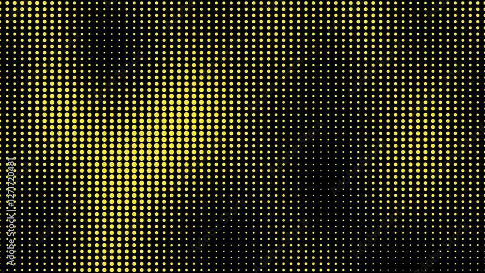 Poster yellow dotted grunge halftone animated background. abstract halftone motion background. moving dots 