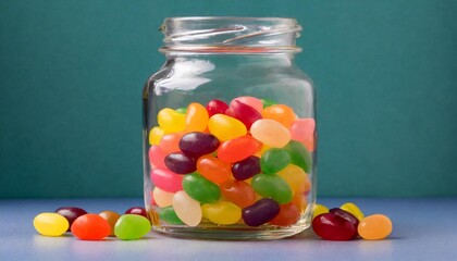 jelly beans in a glass jar