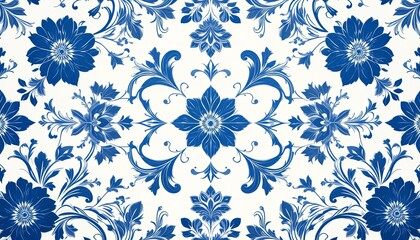 Obraz premium Floral pattern design studio digital art creative space top-down view aesthetic appeal