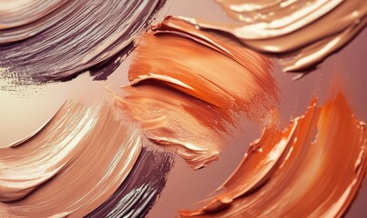 Beauty Product Swatches Makeup Foundation Samples on Seamless Background