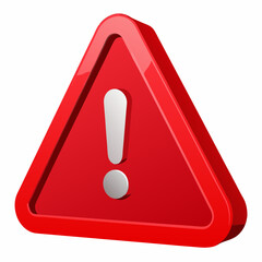 3D Warning Sign PNG Icon &ndash; Alert, Danger, Caution, and Safety Hazard Symbol.