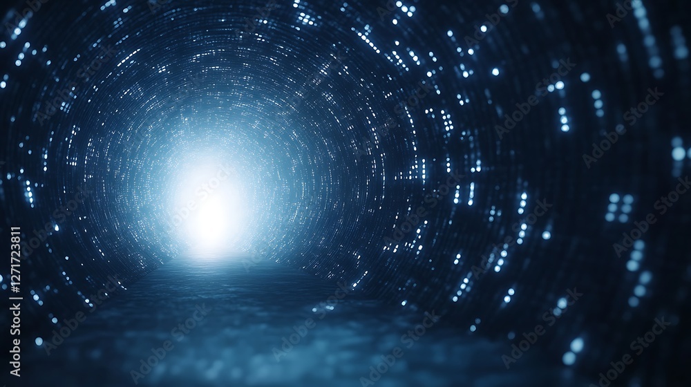 Poster Futuristic digital encryption vault with glowing elements, depicting advanced technology and security themes in a visually striking image.