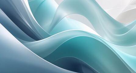 Fototapeta premium Abstract Blue, Teal And White Wave Background