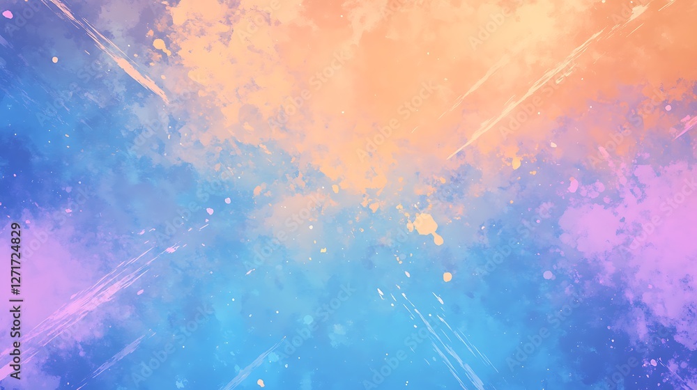 Poster Dynamic watercolor explosion effect with splashes, showcasing vibrant colors and artistic design, perfect for creative projects or backgrounds.