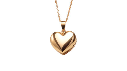 Elegant Gold Heart Locket Necklace on Black Background