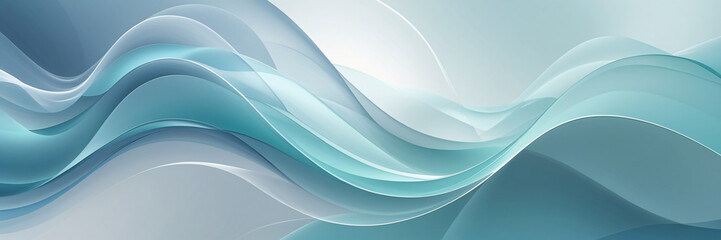 Fototapeta premium Abstract Blue, Teal And White Wave Background