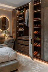 there is a bedroom with a bed