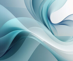 Abstract Blue, Teal And White Wave Background
