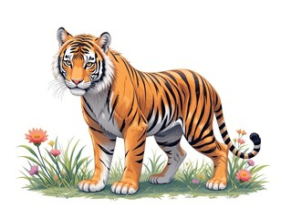 Obraz premium A close-up of a tiger. Illustration of an animal