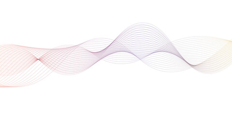 Colorful gradient abstract wave lines poster, vector illustration isolated on white.