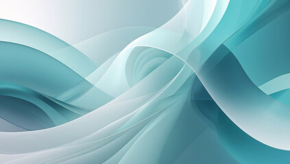 Abstract Blue, Teal And White Wave Background