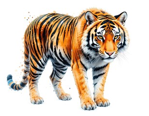 Fototapeta premium A close-up of a tiger. Illustration of an animal