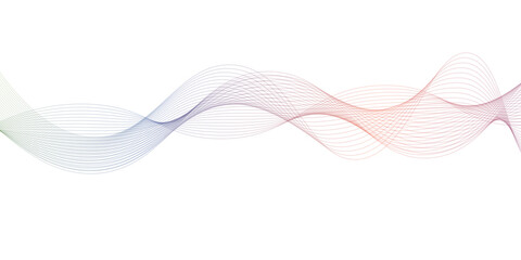 Colorful gradient abstract wave lines poster, vector illustration isolated on white.