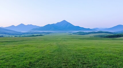 Obraz premium Misty Mountain Valley Landscape (1)