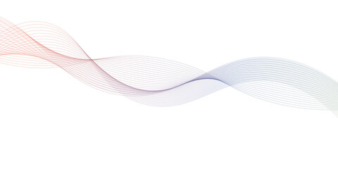 Colorful gradient abstract wave lines poster, vector illustration isolated on white.