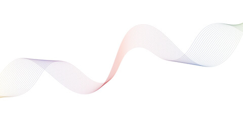 Colorful gradient abstract wave lines poster, vector illustration isolated on white.