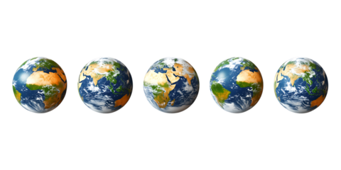 Set of 3D Earth Science PNG Against Transparent Background for Educational Materials, Environmental Awareness, or Geography Projects