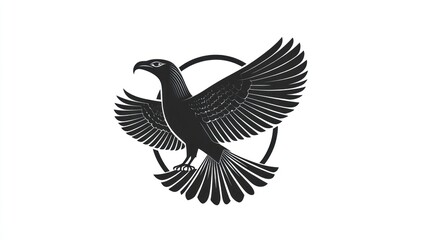 Fototapeta premium Stylized bird in flight, emblem design, for background use