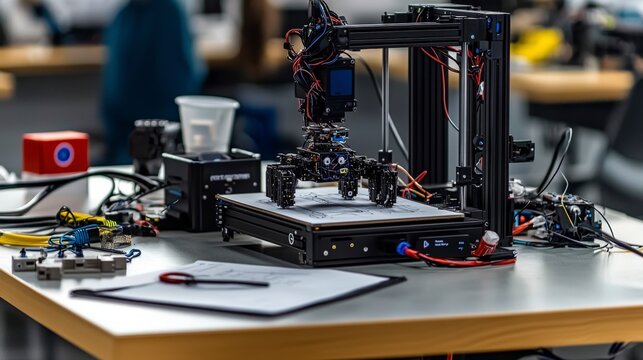 Innovative student project makerspace design process educational environment close-up view creativity in action